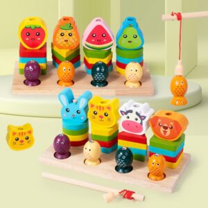 TINY TOYS CO Wooden Shape Color Sorting Blocks