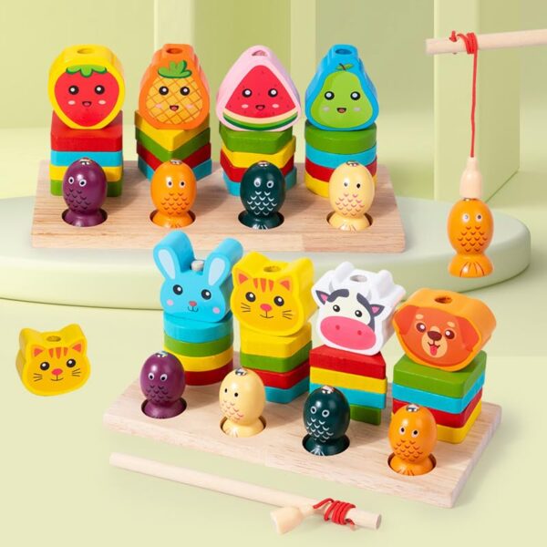 TINY TOYS CO Wooden Shape Color Sorting Blocks