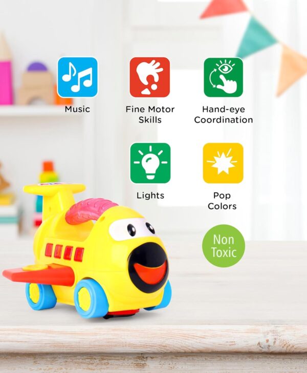 COSMOBABY 3+ Years Premium Bump & Go Musical Plane with Led & Lights