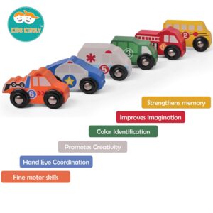 KIDS KINDLY Wooden Mini Vehicles Set