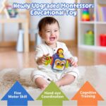 Kidology 6-in-1 Sensory Montessori Penguin Activity Busy Board Cube for Toddlers