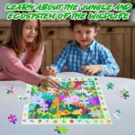 VGRASSP 70 Pcs Wildlife Themed Interlocking Jungle and Animal Puzzle Toy