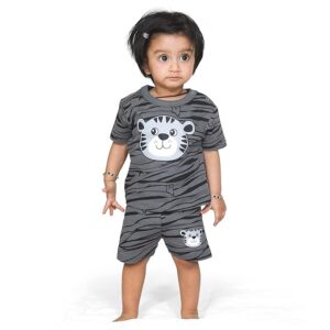 Cotton Printed Round Neck Half Sleeve T-shirt & Short