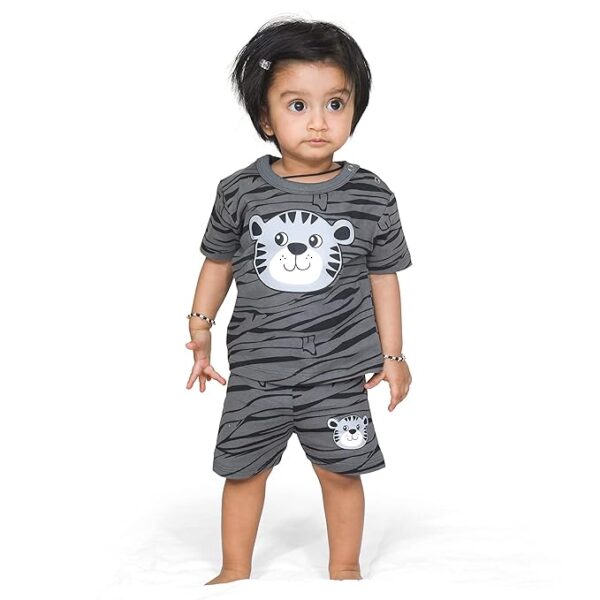 Cotton Printed Round Neck Half Sleeve T-shirt & Short