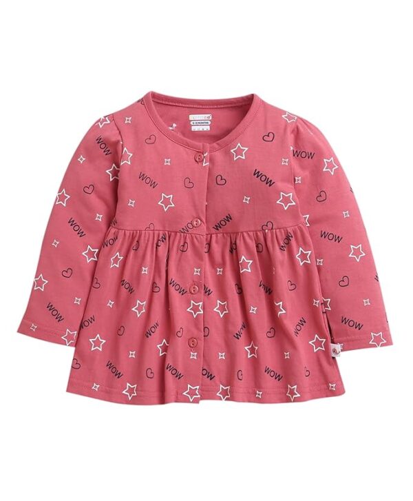 Girls Full Sleeves Cotton Knee Length Casual Frock