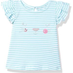 Girl's Striped Regular Fit Round Neck Tee
