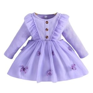 Lycra Floral Printed Frock Dress for Girls