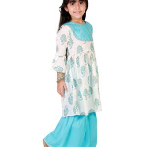 Printed Kurti with Colorful Sharara Dress