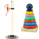 Technybirds Wooden Pecking Woodpecker and Wooden Rainbow Stacker Combo