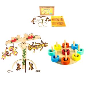 Technybirds Wooden Balancing Tree and Wooden Ring Sorter