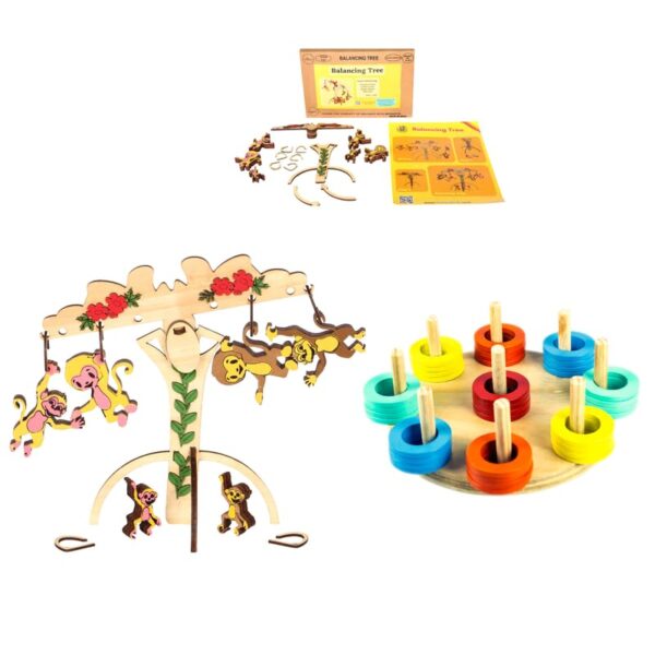 Technybirds Wooden Balancing Tree and Wooden Ring Sorter