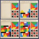 TAMADAA Kids Wooden Children's Educational Colorful Square Tangram Game