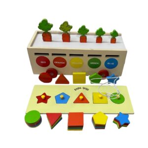 PAPA-YAYA Pull Along 6-in-1 Shape, Colour & Size sorter