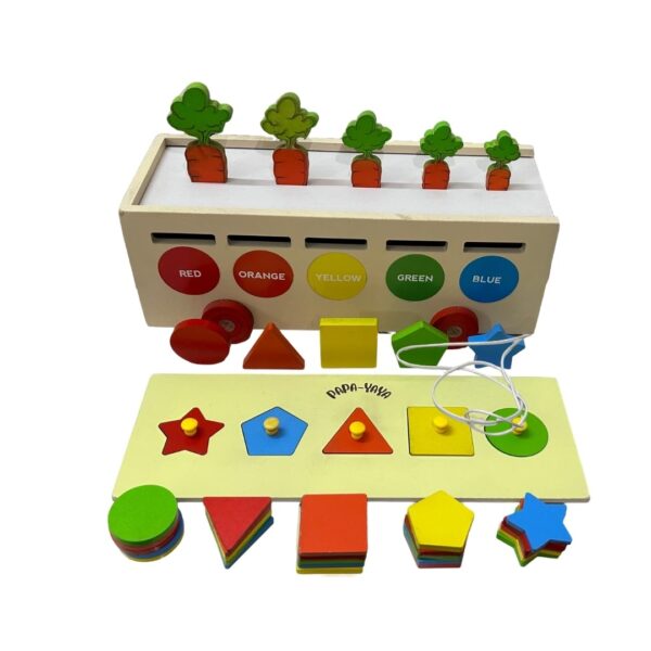 PAPA-YAYA Pull Along 6-in-1 Shape, Colour & Size sorter