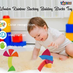 Toyshine 24 Pc Wooden Rainbow Stacker