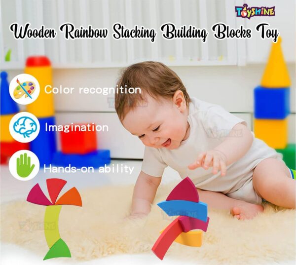 Toyshine 24 Pc Wooden Rainbow Stacker