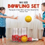 Goyal's Big Size Bowling Set with 6 Big Pins and 1 Easy Insert Finger Ball