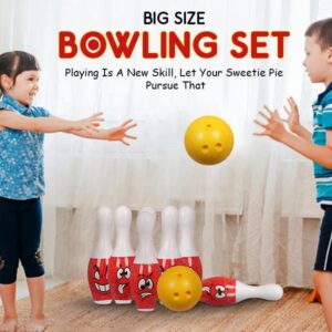Goyal's Big Size Bowling Set with 6 Big Pins and 1 Easy Insert Finger Ball