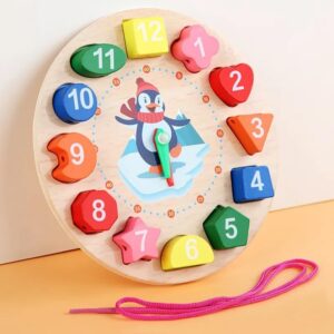 SHINETOY ENTERTAIN KIDS Wooden Shape Color Sorting Clock