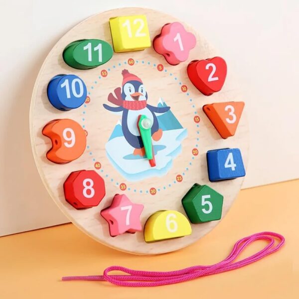 SHINETOY ENTERTAIN KIDS Wooden Shape Color Sorting Clock
