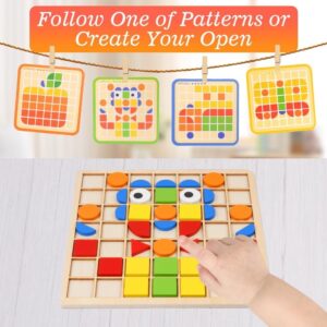 Little Mind 120 Mosaic Puzzle Board 3D Creative Shapes Game for Kids