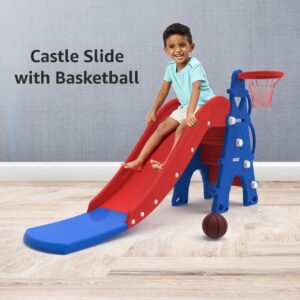 Solimo Modern Castle Slide with Basketball for Indoor & Outdoor