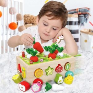 Wudly Wooden Carrot Harvest Educational Toy