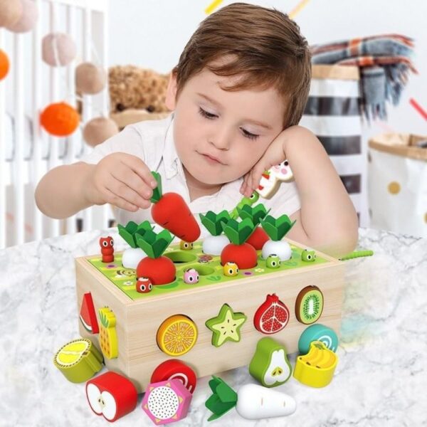 Wudly Wooden Carrot Harvest Educational Toy