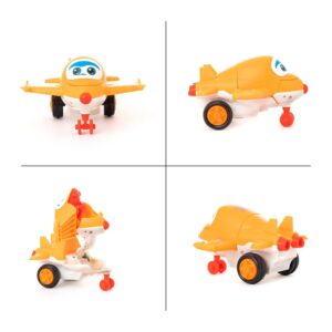 BEAU STUTI Pull Push Back Action Robot Aeroplane Toy for Kids