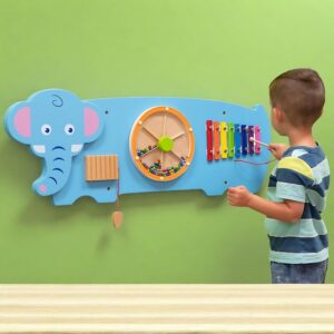 LUXURY ARTS Wooden Elephant Activity Wall Panel
