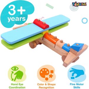 Toyshine Wooden Aeroplan Stacker Toy for Kids