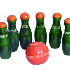 Smartcraft Small Wooden Bowling Set for Kids