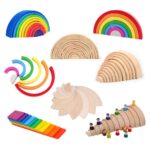 MERISHOPP®Handmade Wooden Rainbow Stacking toys