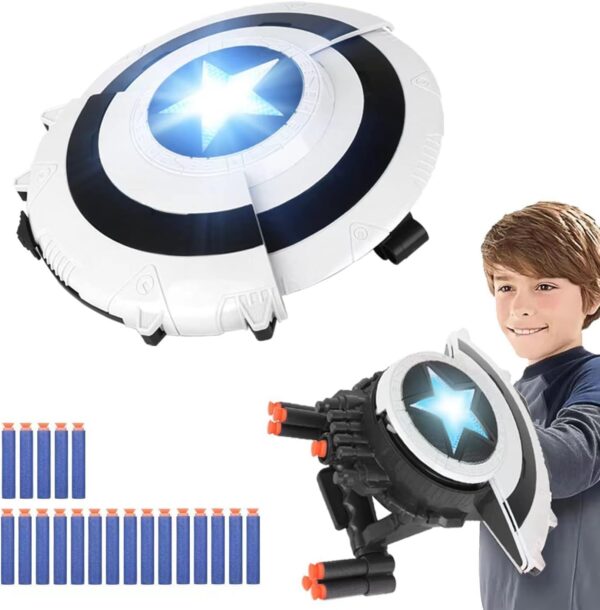 plutofit Superhero Dart Shooting Shield With Lights And 6 Darts