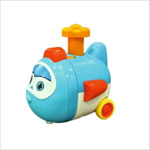 TECHNO TOYS Cartoon Airplane Press and Go Friction Deformation Robot Toy
