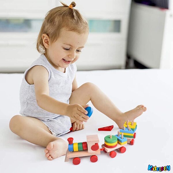 Kidology Wooden Train Geometric Shape Sorter