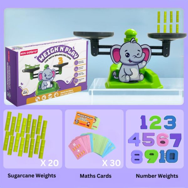 MiniExplorer 2 in 1 Elephant and Sugarcane Balancing Toy for Kids