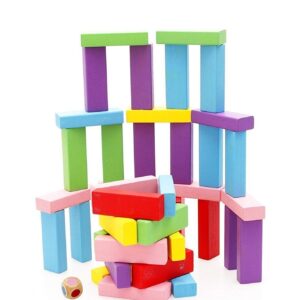 PRIME DEALS Wooden Blocks 54 Pcs 2 Dice Building Blocks