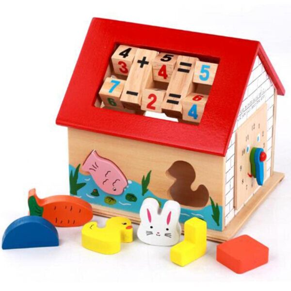 Lyla Wooden Shape Sorter & Counting Building House Kit