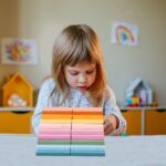 THE FUNNY MIND Learning and Educational Colorful Rectangular Wooden Balancing Game