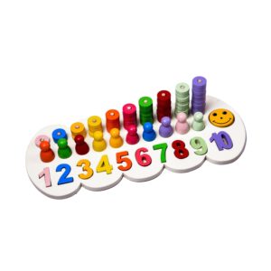 LUXURY ARTS - Wooden Circle Colours & Couting Games Board
