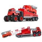 DEOXY 1:43 4WD Diecast Alloy Fire Rescue Big Truck Toys