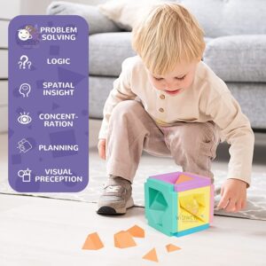 WISHKEY Plastic 3D Cube 6-in-1 Tangram Puzzle for Kids
