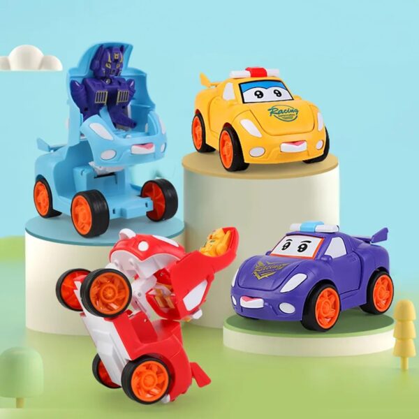 Toys Treasure Plastic Pull Push Back Action Robot Car
