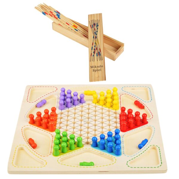 Chinese Checker Board & Ludo and Mikado Sticks Game