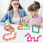 PULSBERY Toys 24 Links Wacky Tracks Snap Click Fidget Toys Set