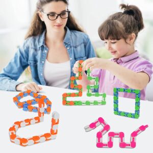 PULSBERY Toys 24 Links Wacky Tracks Snap Click Fidget Toys Set