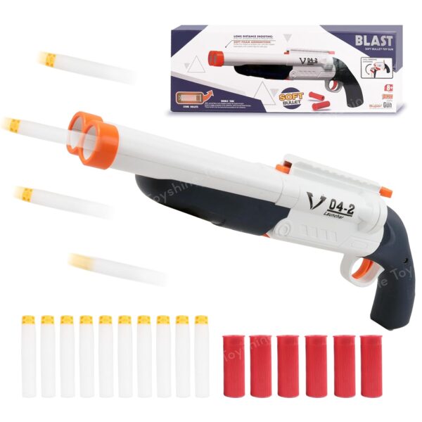 Toyshine Double-Barreled Long Range Soft Bullet Shotgun Toy