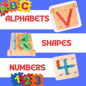 bubbee Wooden Alphabet Construction Puzzle Toy for Kids