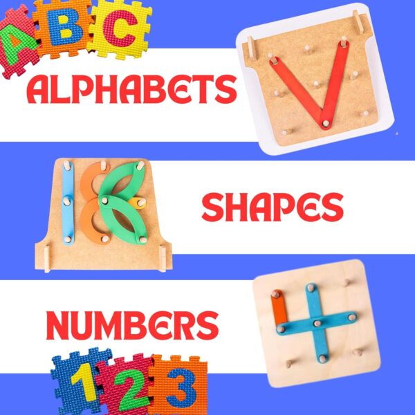 bubbee Wooden Alphabet Construction Puzzle Toy for Kids